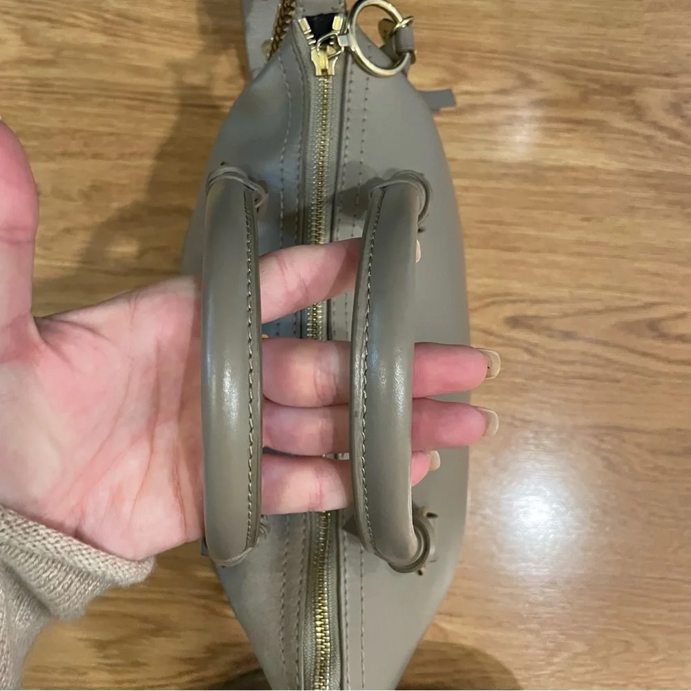 See by Chloe Emy Patchwork Suede Taupe Grey Shoulder Bag w Crossbody Strap - Picture 5 of 16